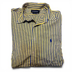 Ralph Lauren Golf Vintage Extra Large yellow and blue striped button-up shirt